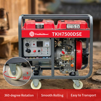 Générateur diesel monocylindre refroidi par air 6000W 6500W, démarrage électrique/à manivelle, 230V