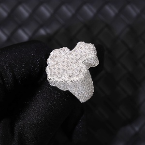 Fashion Design 925 Solid Silver With Iced Out <b>Emerald</b> Shape Moissanite Baguette Diamond <b>Ring</b> for <b>Men</b> Jewelry - Product Image 4