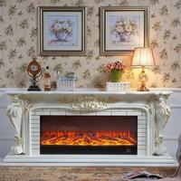 Cheminée électrique durable avec écran LCD, chauffage LED à puissance réglable, économe en énergie, sans fumée, couverture de 500 à 999 pieds carrés