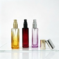 Prix d'usine, vente en gros, flacon de parfum en verre carré dégradé, vaporisateur vide, atomiseur de parfum de voyage, plusieurs tailles, logo personnalisé