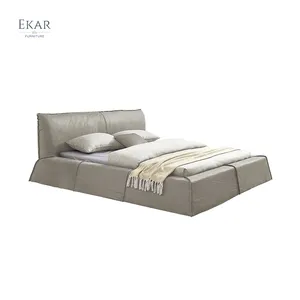 Ekar Meubilair Hot Selling Modern Design Bed Massief Hout Slaapkamer Comfortabel Zacht Bed
