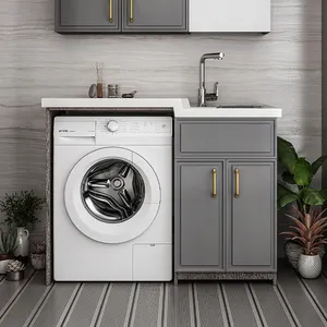 Armadio per lavatrice a pavimento personalizzato Design grafico moderno per lavatrice