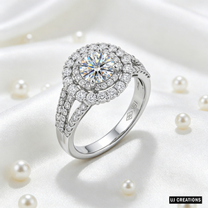 Bague de mariage personnalisée en or massif S925/10K/14K/18K avec diamant rond brillant de 1,0 carat cultivé en laboratoire, qualité VVS-VS - Product Image 4