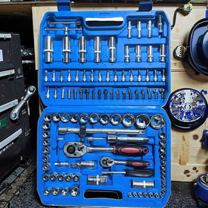 108pcs Ratchet wrenches dụng cụ cầm tay ổ cắm cờ lê cờ lê công cụ hộp cơ khí tuốc nơ vít công cụ thiết lập - Product Image 1