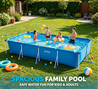 INTEX 28273 Großhandel 450cm X 220cm X 84cm Rechteckiger PVC-Rahmen Schwimm-Spa-Pool mit Poolabdeckung Tragbar Faltbar