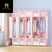 Rangement de vêtements de conception mignonne de dessin animé moderne armoire de bricolage stockage d'encombrement de chambre d'enfants de grande capacité