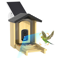 Mangeoire à oiseaux intelligente en bambou personnalisée en usine avec reconnaissance d'oiseaux par IA, caméra HD 5MP intégrée, batterie 4000 mAh et alimentation solaire