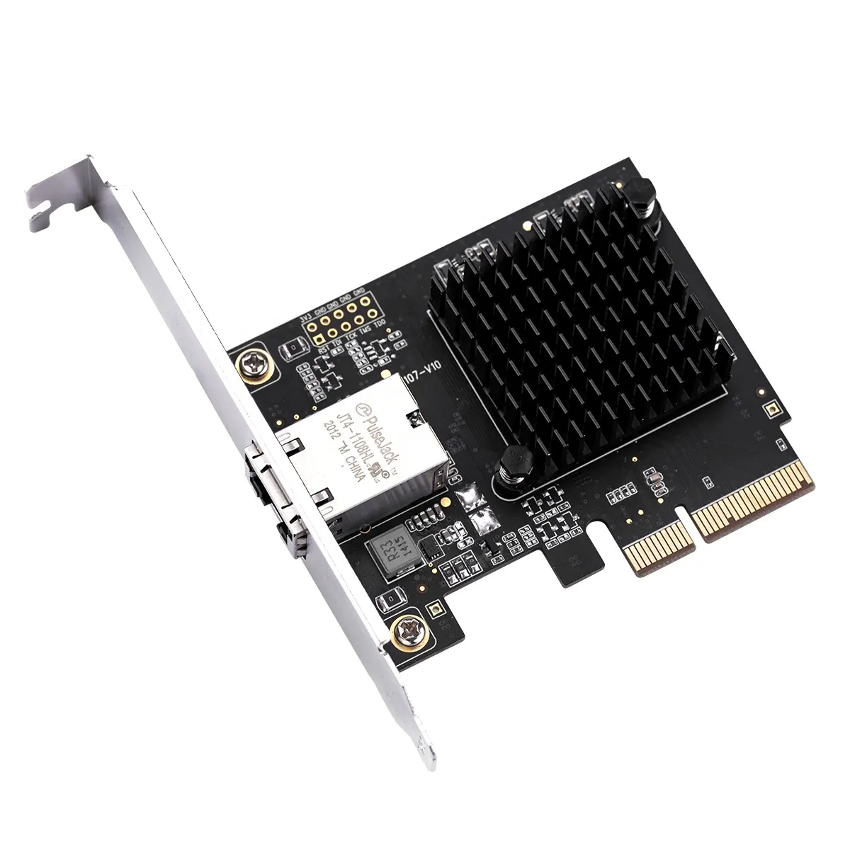 Pcie X4 Single Port 10 Gbase Ethernet Gigabit Nic Pci Express 10G/2.5G/1000M/100/10M RJ45 Lan การ์ดเชื่อมต่อเครือข่าย