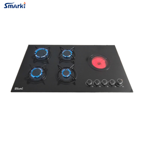 Vidrio superior de 90cm de ancho, 4 de <span class=keywords><strong>gas</strong></span>, 1 <span class=keywords><strong>estufa</strong></span> <span class=keywords><strong>eléctrica</strong></span> híbrida, 1 cocina combinada, SGE59002 - Product Image 5