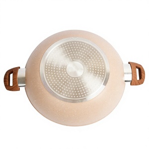 Sartén Profunda Antiadherente de Aluminio, <span class=keywords><strong>Wok</strong></span>, Cacerola con Revestimiento de Mármol, con Vaporera, Tapa de Vidrio, Base de Inducción Multifuncional, Olla para Cocinar - Product Image 3