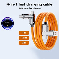   Câble de données USB 4 en 1 de type C micro en alliage de zinc pour téléphone portable Android, prix d'usine de 1 m, 1,2 m, 2 m, 100 W, avec la meilleure qualité