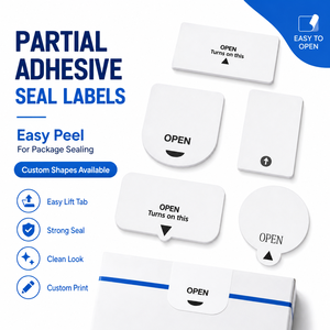 Etichette Adesive Parziali Personalizzate Facili da Staccare, <span class=keywords><strong>Adesivi</strong></span> Antimanomissione per Scatole e Buste OEM - Product Image 1
