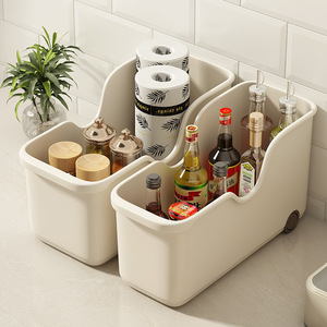 Kitchen Storage <b>Box</b> Multi Function Cabinet Organizer Solid Color Desktop Storage Container for Kitchen Use - Product Image 1