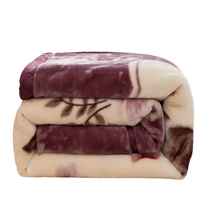 Couverture en tricot Raschel luxueuse, chaude et douce, couvertures pour l'hiver 8 kg, lit double 2 plis, couverture en fourrure de vison coréenne pour l'hiver