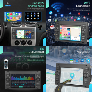 Hikity 6 + 128G 7 "Android Car Stereo per <span class=keywords><strong>Ford</strong></span>/Transit/Fiesta/Focus/Mondeo/Fusion/<span class=keywords><strong>C</strong></span>-<span class=keywords><strong>MAX</strong></span>/S-<span class=keywords><strong>MAX</strong></span> Wireless Carplay/Android <span class=keywords><strong>Auto</strong></span> OEM - Product Image 2