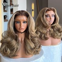 Perruques de cheveux humains vierges bouclés et rebondissants Fumi Curl, longues, blondes, couleur Mochaash, 18 pouces, avec closure HD 5x5 sans colle, densité 250%