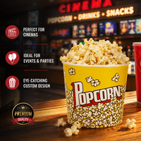 Contenants à Popcorn en Papier Personnalisables, Biodégradables, Recyclables et Réutilisables - Seau à Snacks en Gros pour Cinémas et KTV