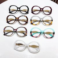 Nouveauté Monture en verre ronde personnalisée Lunettes tendance anti-lumière bleue pour femmes à grande monture