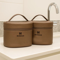 Sacs et étuis cosmétiques en cuir PU personnalisés Voyage Portable Étanche Sac de maquillage promotionnel avec compartiments multiples fonctionnels
