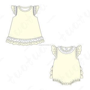 Pagliaccetto personalizzato all'ingrosso del bambino del Boutique vestito in bianco del cotone 100% svolazzano senza maniche di nuovo a scuola per bambini vestiti la bambina del bambino - Product Image 4