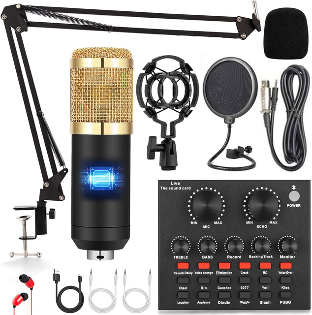 Professional External Condenser Microphone Cardioid Noise Cancelling Wired SJY-1208-20 Model 20Hz-20kHz Frequency Recording