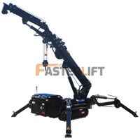 Nouveau 1.2t ~ 14t Diesel Mini Spider Crane Hydraulique Boom Lift Fly Jib Télescopique avec Pompe De Levage Crawler Spider Crane