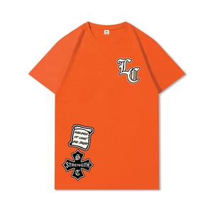 Jersey de cuello redondo de algodón 100% de alta calidad, gran oferta de verano, Camiseta con estampado de energía oscura de estilo callejero, diseño personalizado, tela ODM lavada - Product Image 3