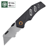 Couteau utilitaire portable multifonction robuste Bochen avec lame rétractable, manche pliable et design évidé – Fiable