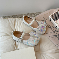 Chaussures de princesse en gros pour filles, 3-8 ans, brillantes, à sequins, perles et nœuds, antidérapantes, pour fêtes et mariages