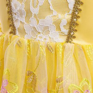 Offre Spéciale <span class=keywords><strong>belle</strong></span> et la bête princesse cloche Cosplay jaune robe de luxe Halloween fille château carnaval fête - Product Image 3
