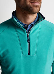 OEM Marca Calidad 250GSM Slim Fit Golf Pullover Color sólido 1/4 Cremallera para hombres Logotipo personalizado Invierno Soport Quarter Zip Pullover - Product Image 4