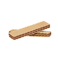 Biscuits gaufrettes croustillantes et sucrées à la crème de noisette, marque italienne Cabrioni, emballage en boîte 26x150g, durée de conservation 12 mois