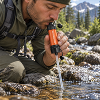 Paille filtrante à eau portable, purificateur d'eau personnel pour le camping, la randonnée, les situations d'urgence et de survie, avec tube d'admission