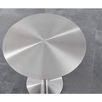 Table basse ronde industrielle, petite table de bistrot avec base en acier inoxydable pour café, bar, mobilier moderne, table à manger