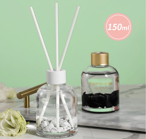 Venta al por mayor de lujo botella de vidrio transparente de larga duración flor romántica para caña difusor ambientador logotipo personalizado aromaterapia - Product Image 2