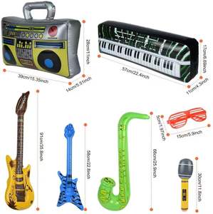 Instruments de musique gonflables jouets pour enfants guitares gonflables en PVC accessoires de fête de scène microphone <span class=keywords><strong>radio</strong></span> - Product Image 3