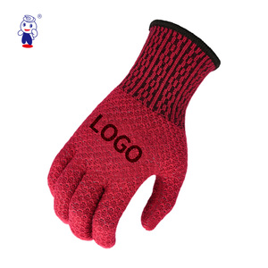 Venta al por mayor/Guantes de puntos Guantes de trabajo de seguridad Guantes de punto de algodón rojo blanco para trabajo Trabajo de jardín industrial - Product Image 1
