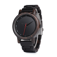 Montre en bois noire pour homme, bracelet en acier inoxydable, quartz analogique, luxe, mode, sport, cadeau