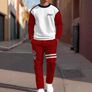 春秋圆领休闲运动套装男士长袖长裤宽松男士运动衫运动裤两件套 - Product Image 3