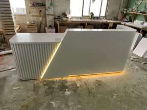 Mostradores de Recepción de Madera Ecológicos Modernos de Alta Calidad Personalizables para Centros Comerciales, Escuelas, Hospitales, Edificios de Oficinas, Cafeterías - Product Image 6