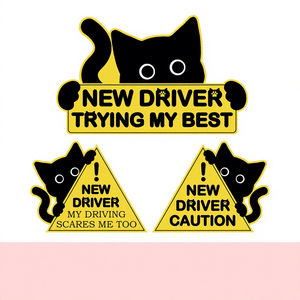 Nouveau produit : Autocollants réfléchissants pour apprentis conducteurs, autocollants de pare-chocs pour étudiants conducteurs, autocollants DIY - Product Image 1