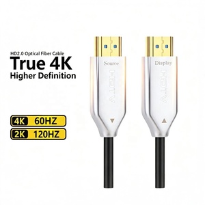 Câble HDTV en fibre optique active triple blindage premium 4K60Hz 18Gbps, 10 m, interface multimédia HD avec connecteur plaqué or - Product Image 1