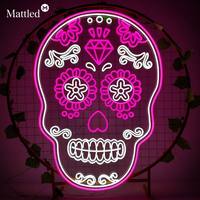 Letrero Luminoso LED de Neón con Diseño de Calavera |   Lámpara de Neón para Decoración de Habitaciones, Bares y Fiestas Góticas de Halloween |   Dropshipping Personalizado al por Mayor
