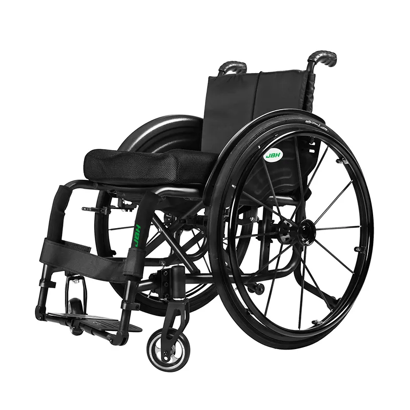 JBH S002 Kursi Roda Lipat Ringan, Kursi Roda Dorong Tangan, Kursi Palsy Wasit untuk Pasien Cedera, dan Penyandang Cacat