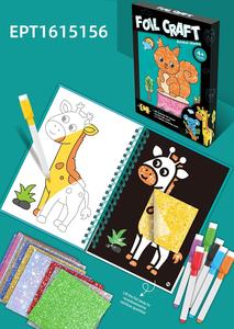 Libro de Manualidades 2 en 1 EPT con Dibujos de Animales y Lámina Láser, Juguete Educativo de Arte <span class=keywords><strong>para</strong></span> Niños con Páginas <span class=keywords><strong>para</strong></span> Colorear y Pegatinas Brillantes - Product Image 2
