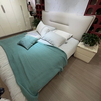 Ensemble de meubles de chambre moderne 5 pièces en MDF : Lit King Size, Armoire, Coiffeuse, Rangement, Capitonnage, Personnalisable