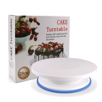 Support de plateau tournant à gâteau rotatif lisse jetable de 11 pouces Spinner tournant en plastique pour décorer l'affichage et la cuisson