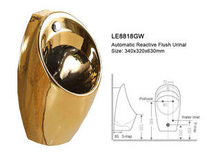 ห้องน้ำเซรามิกผนังแขวนเซ็นเซอร์ปัสสาวะหม้อดับกลิ่นสำหรับการใช้งานชาย - Product Image 2