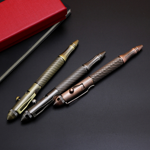 Elegante Bolígrafo Táctico de Defensa Personal EDC, Bolígrafo de Alta Resistencia con Mecanismo de Gatillo, Estilo Vintage en Latón - Product Image 3