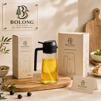 Bouteille pulvérisateur d'huile en verre de 470 ml (16 oz) avec poignée, logo personnalisé, vente en gros, brume fine, pour vinaigre, liquides alimentaires, emballage Bolong